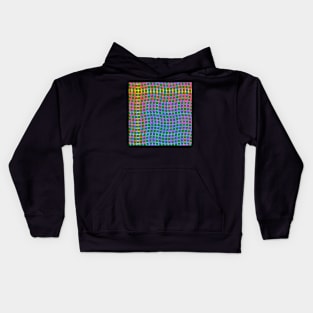 Wavy Plaid Rainbow on Green Kids Hoodie